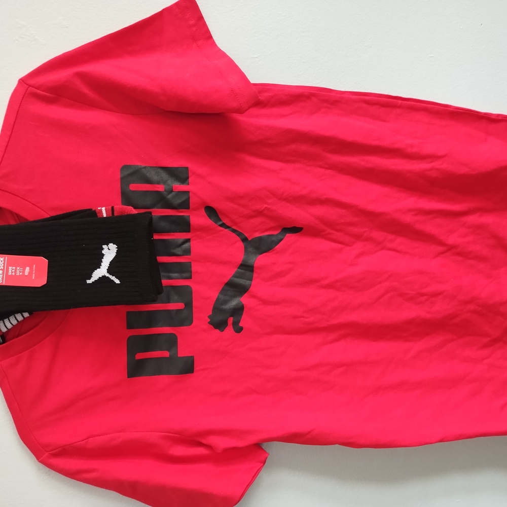 Puma Red T-Shirt with Black Logo